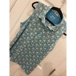 Bogey Bros Polo womens XL Golf Tequila Lime Salt Aqua Blue